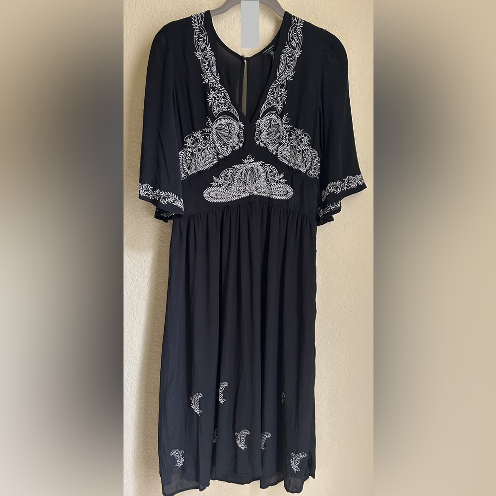 Lucky Brand Black Boho Dress size Small NWOT